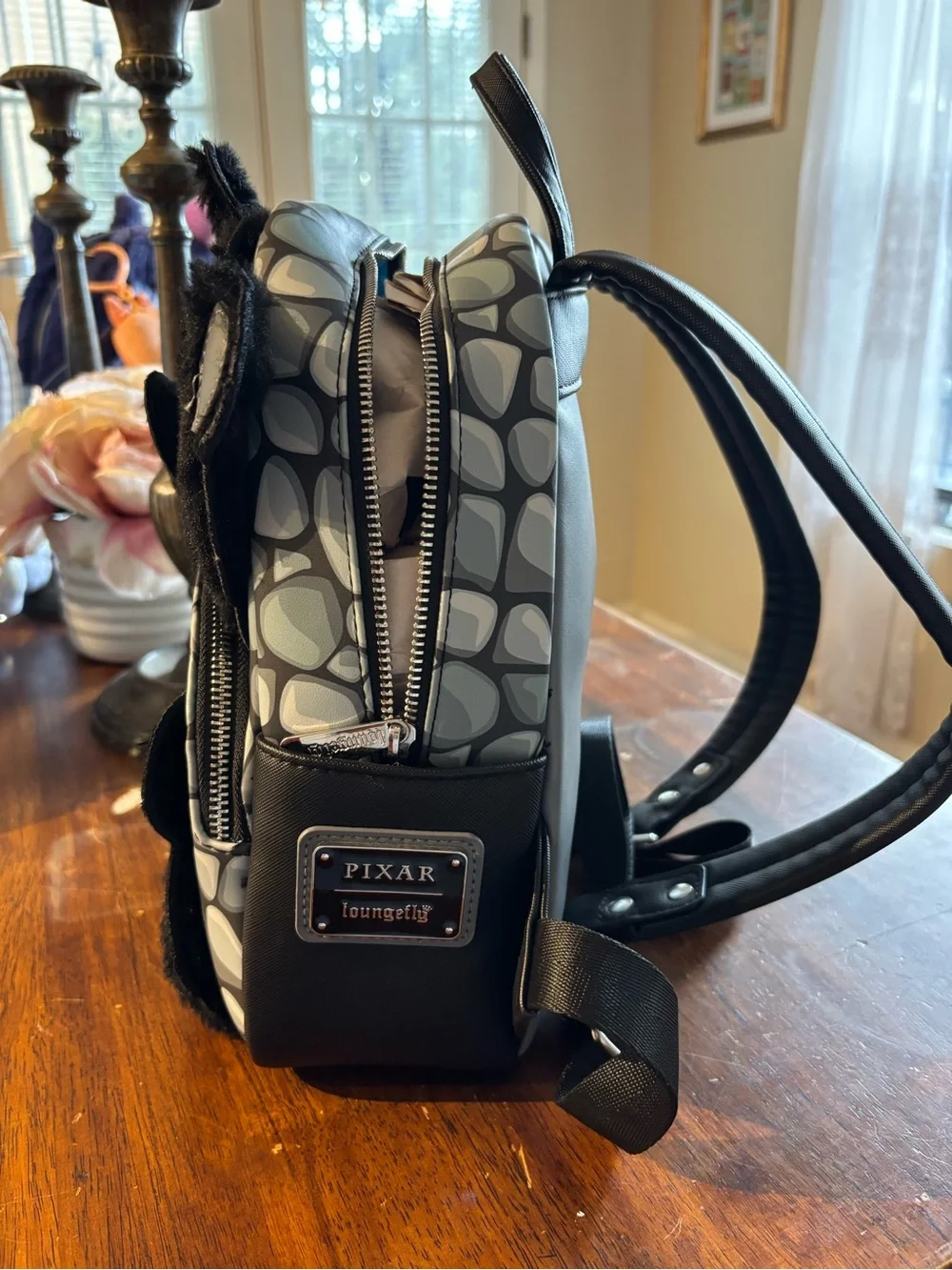 Brave Black Bear Face Plush Loungefly Backpack